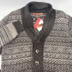 Kuna Kiosko Cardigan Mens M Brown 100% Baby Alpaca Shawl Collar NWT Cardigan